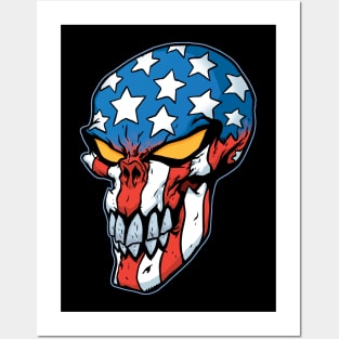 flag skull Posters and Art